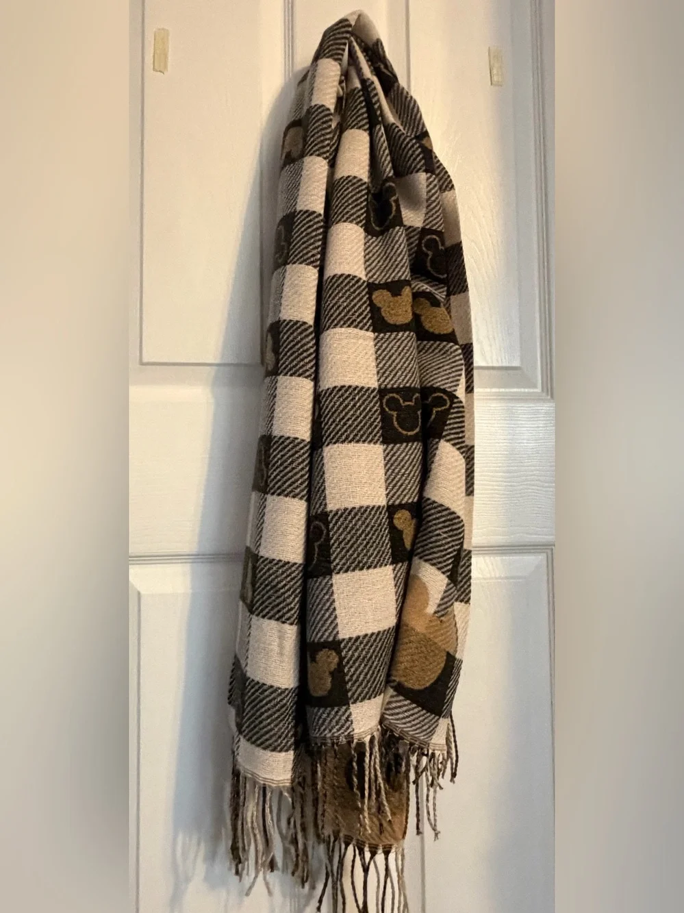 Scarf Mickey Mouse Fringed Large New